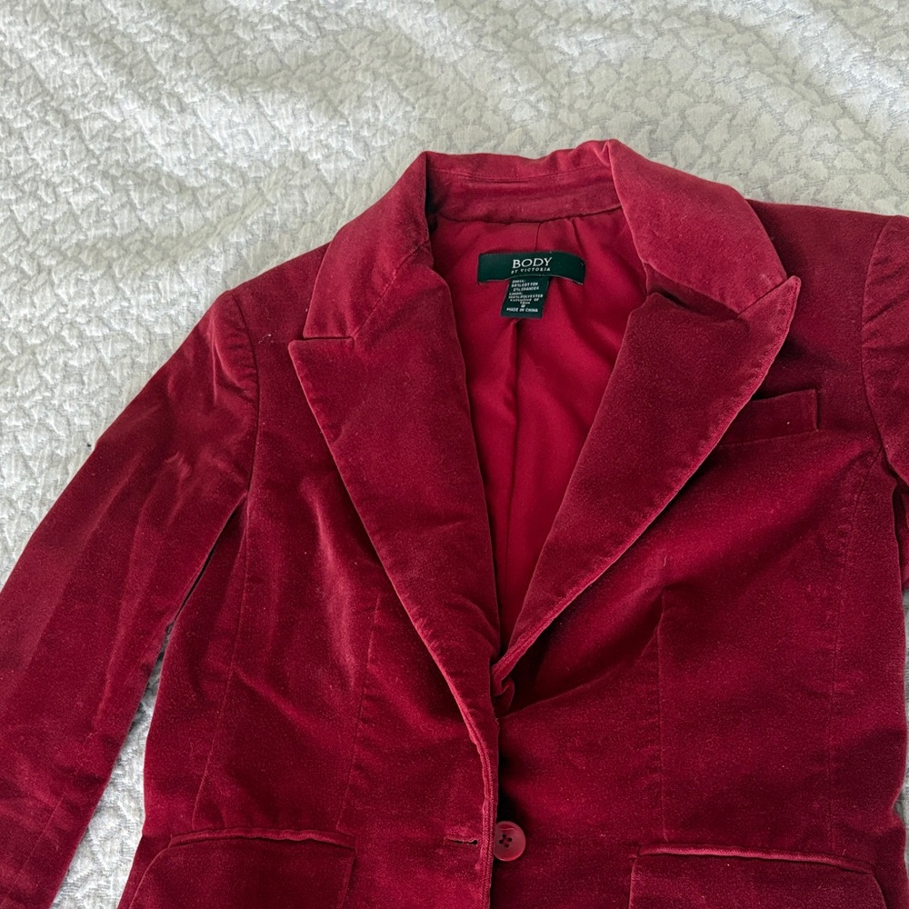 Victoria's Secret Rich Red Velvet Blazer